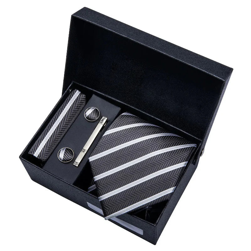 Conjunto Gravata de Seda Listrada Invoux NVX149 12345678912