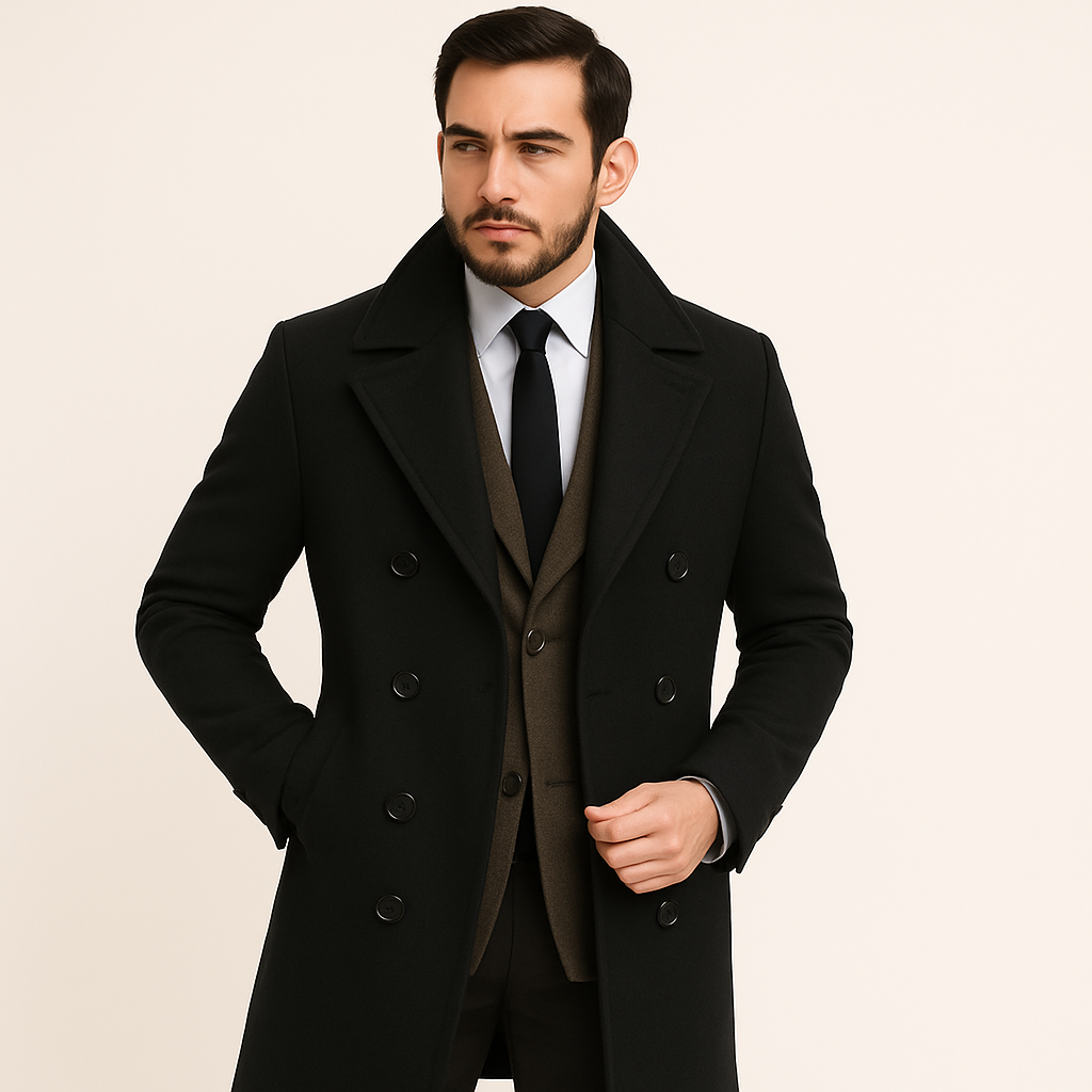 Sobretudo Masculino Preto Exodo NVX106