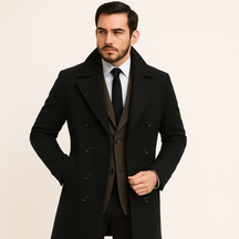 Sobretudo Masculino Preto Exodo NVX106