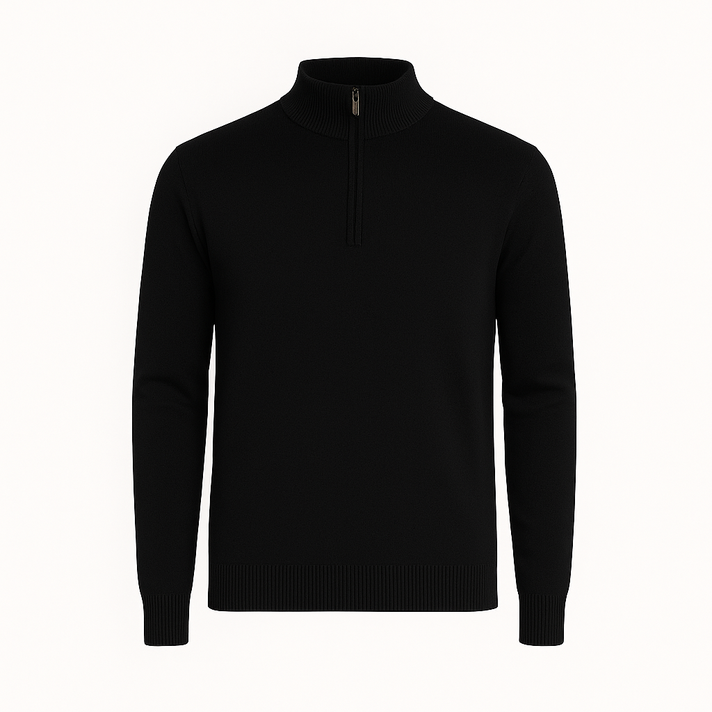 Suéter Básico com Zíper Invoux NVX125 Preto