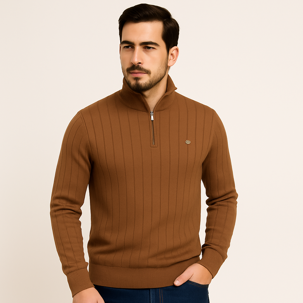 Suéter Masculino em La Marrom NVX107 