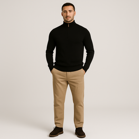 Sueter Basico com Ziper Invoux NVX125 Preto Corpo Inteiro